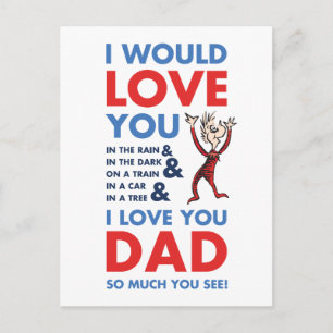 Carte Postale Dr. Seuss Je t'aime papa tellement que tu vois
