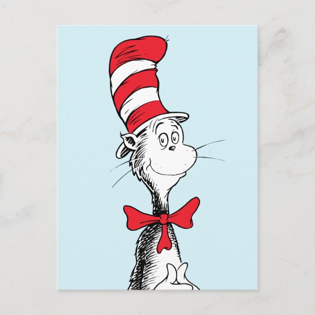 Carte Postale Dr. Seuss Le Chat dans le Chapeau Debout Fier (Devant)