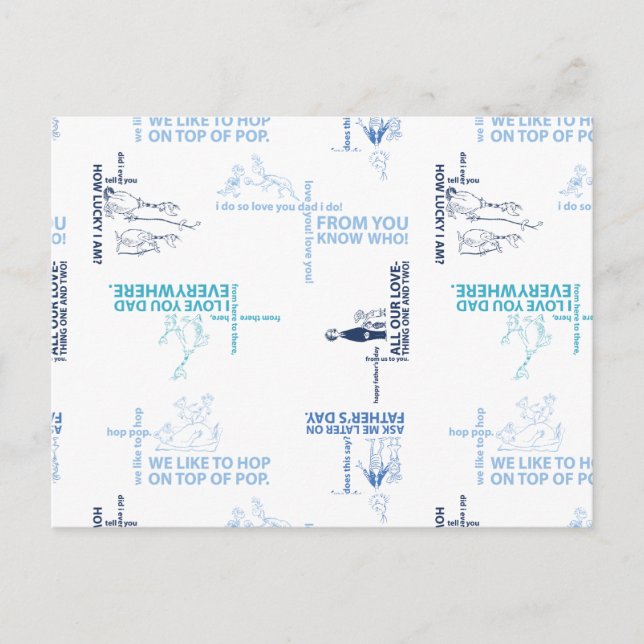 Carte Postale Dr Seuss | Motif de devis Fête des pères (Devant)