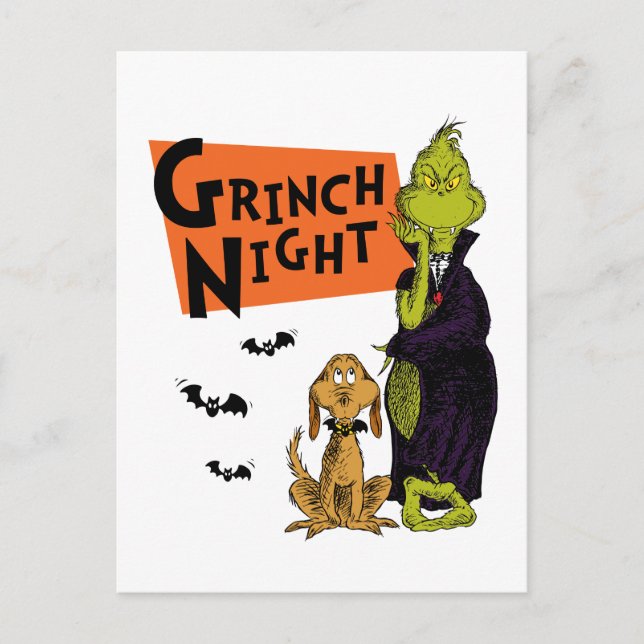 Carte Postale Dr. Seuss | Nuit Grinch Halloween Graphique (Devant)