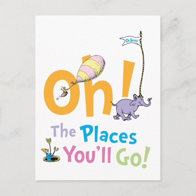 Carte Postale Dr. Seuss | Oh, les endroits où tu vas ! (Devant)