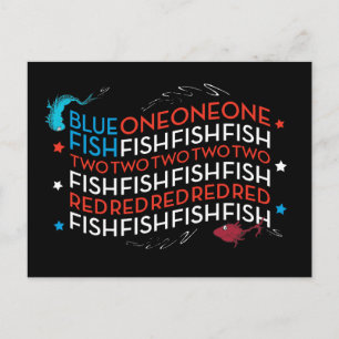 Carte Postale Dr. Seuss Poisson Rouge Poisson Bleu Graphique D