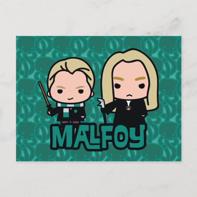 Carte Postale Draco et Lucius Malfoy personnage art (Devant)