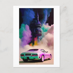 Carte Postale Dracula conduit une voiture de sport - Ken Gage Ar