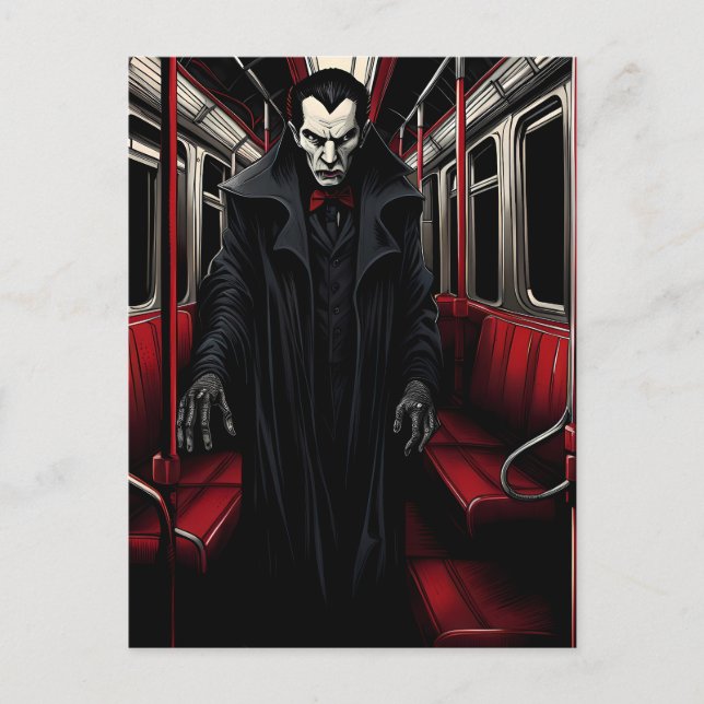 Carte Postale Dracula dans le métro (Devant)