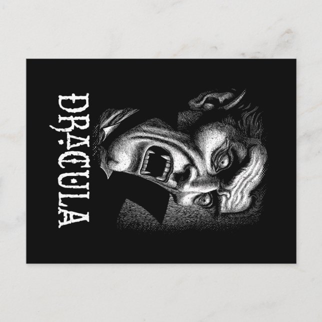 Carte Postale Dracula Portrait noir et blanc (Devant)