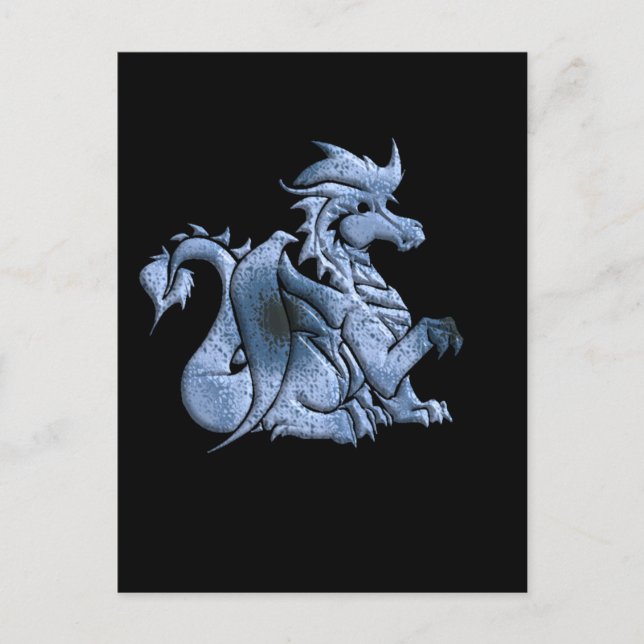 Carte postale Dragon à ailes bleues (Devant)