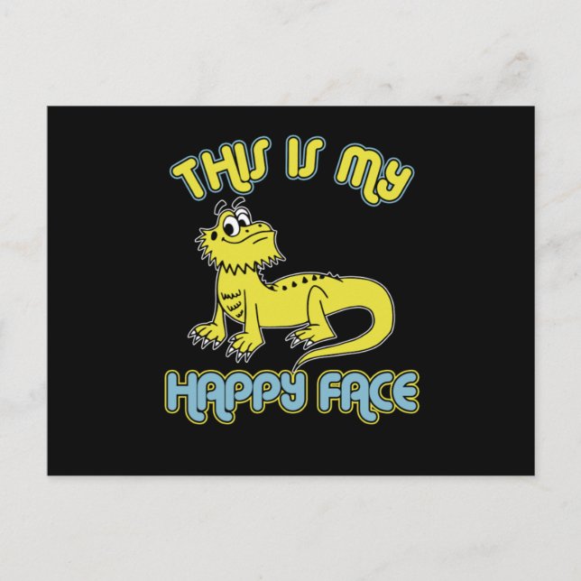 Carte Postale Dragon À Portes Mignonnes Voici Mon Joyeux Visage  (Devant)