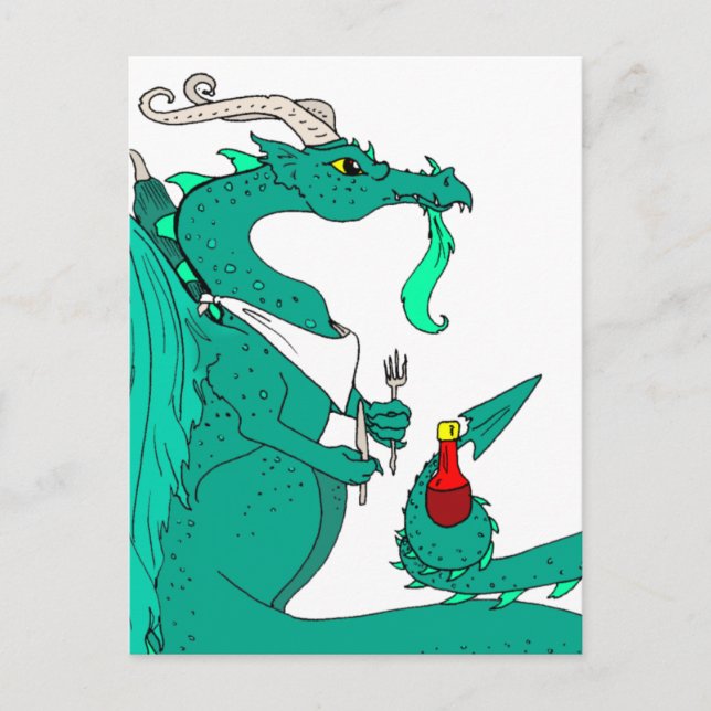 Carte Postale Dragon affamé (Devant)