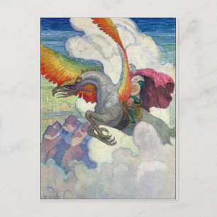 Carte Postale Dragon arc-en-ciel