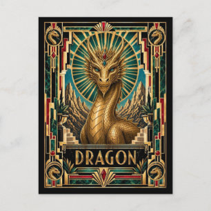Carte Postale Dragon, Art Déco Mythique
