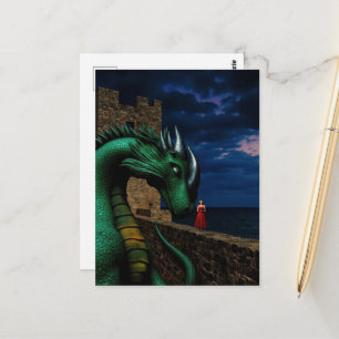 Carte Postale Dragon au château