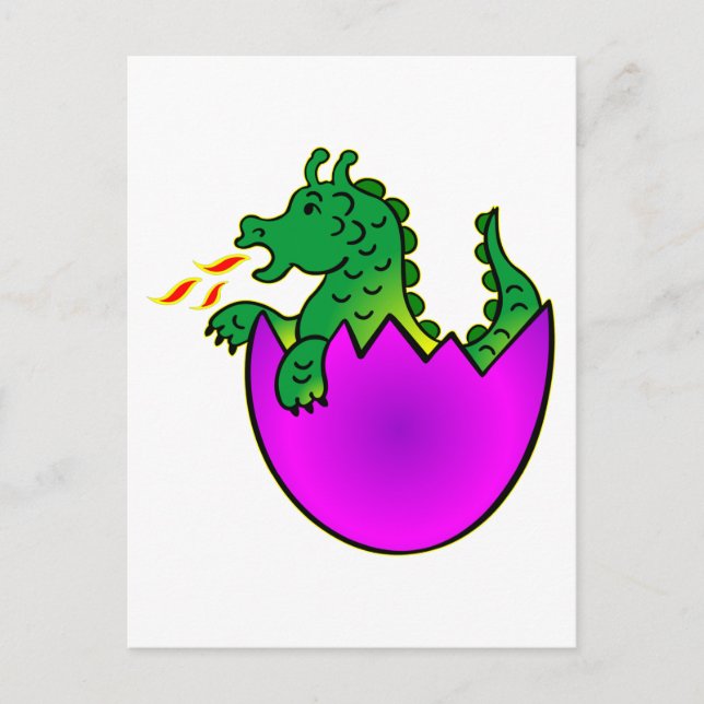 Carte Postale Dragon Bébé Cute En Oeuf (Devant)