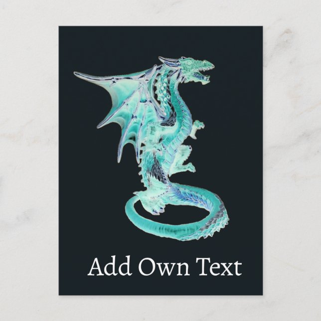 Carte Postale Dragon Bleu Ciel (Devant)
