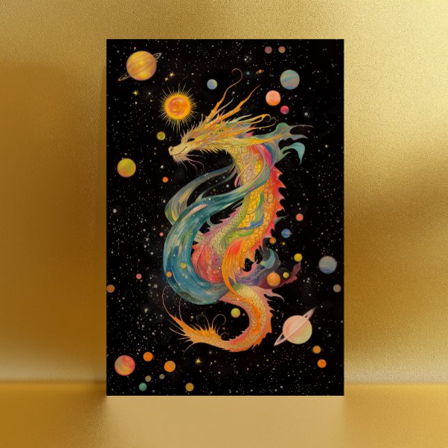 Carte Postale Dragon Céleste Extragalactique - Galaxie Noire Arc (Créateur téléchargé)