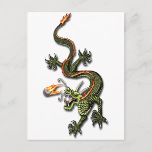 Carte Postale Dragon chinois et Pearl