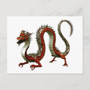 Carte Postale Dragon chinois rouge