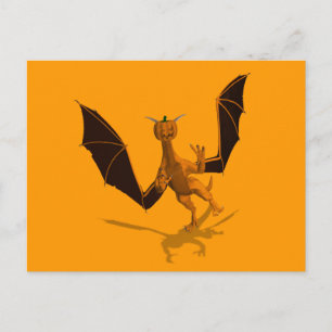 Carte Postale Dragon Citrouille orange