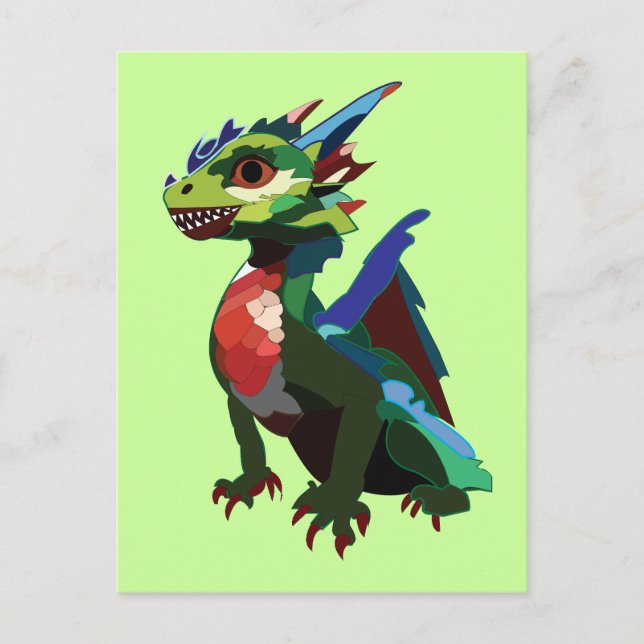 Carte Postale Dragon Coloré  (Devant)