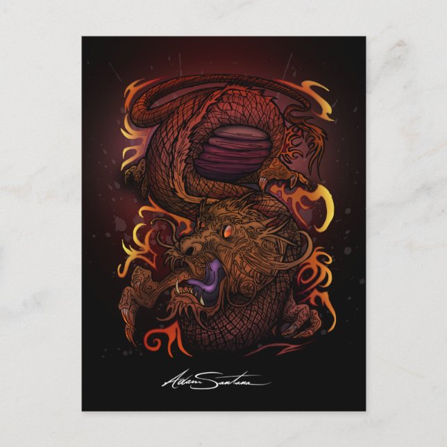 Carte Postale Dragon (conception de signature) (Devant)