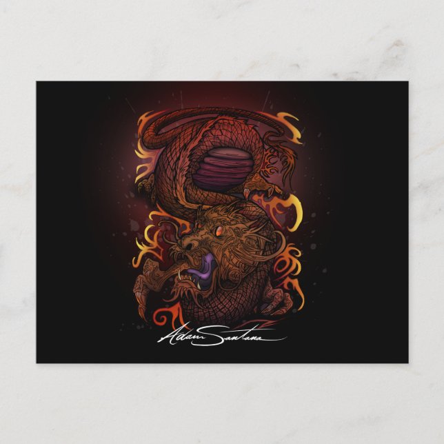 Carte Postale Dragon (conception de signature) (Devant)