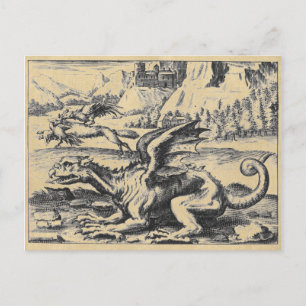 Carte Postale Dragon d'alchimie rustique