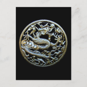 Carte Postale Dragon de bronze chinois / Salutations et cadeaux 
