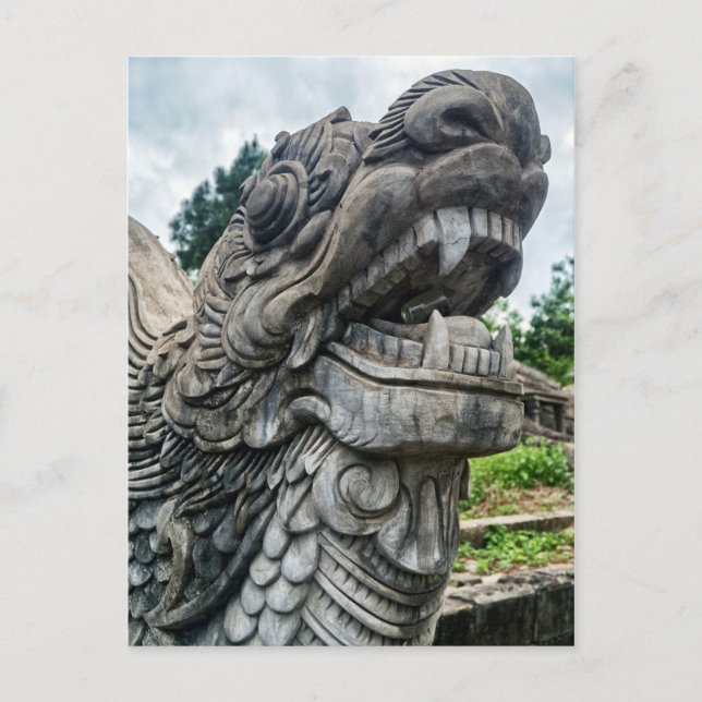 Carte Postale Dragon de pierre, cimetière de Hué, Vietnam (Devant)