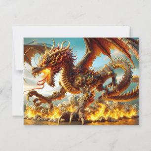 Carte postale Dragon de respiration par feu