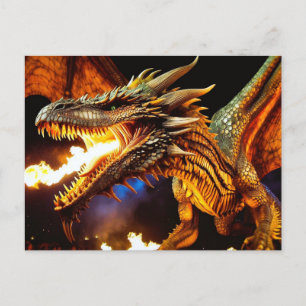 Carte postale Dragon de respiration par feu