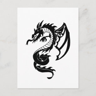 Carte Postale Dragon de tatouage tribal