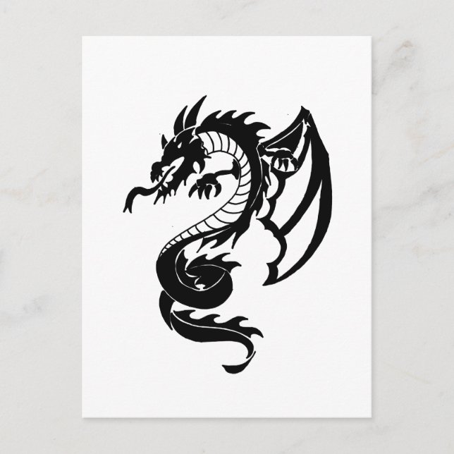 Carte Postale Dragon de tatouage tribal (Devant)