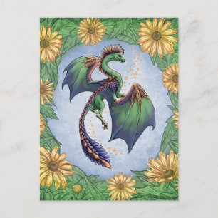 Carte Postale Dragon d'été Nature Imaginaire Art