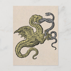 Carte Postale Dragon d'or et serpent d'argent