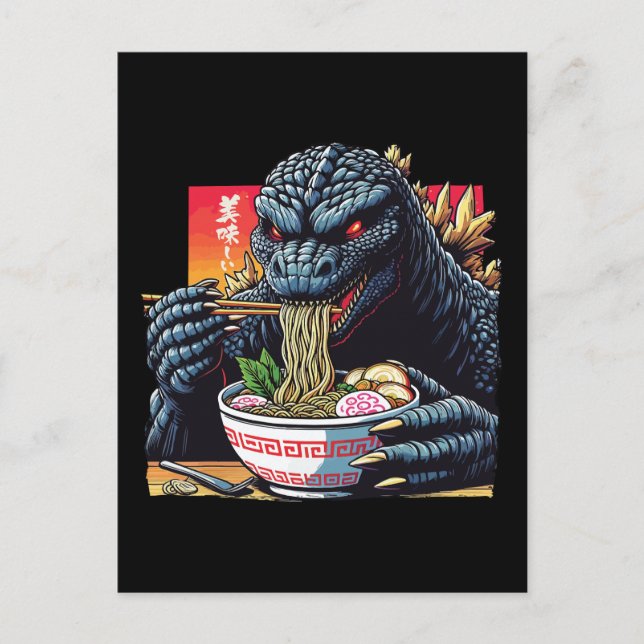 Carte Postale Dragon eating ramen  (Devant)