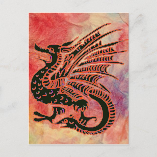 Carte postale Dragon en marbre rose (Devant)