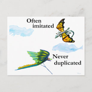 Carte Postale dragon et cerf-volant