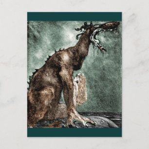 Carte Postale Dragon et sirène