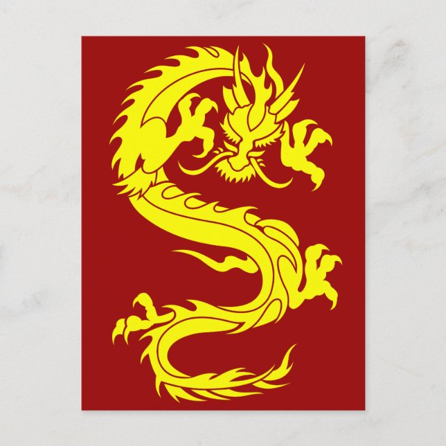 Carte Postale dragon golden (Devant)