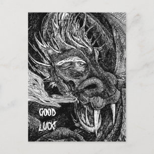 Carte postale Dragon 'Good Luck'