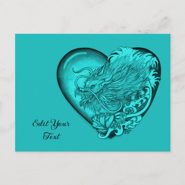 Carte Postale Dragon Heart Tattoo Art (Devant)