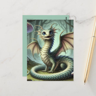 Carte Postale Dragon Jabberwocky Cute Imaginaire Créature Art