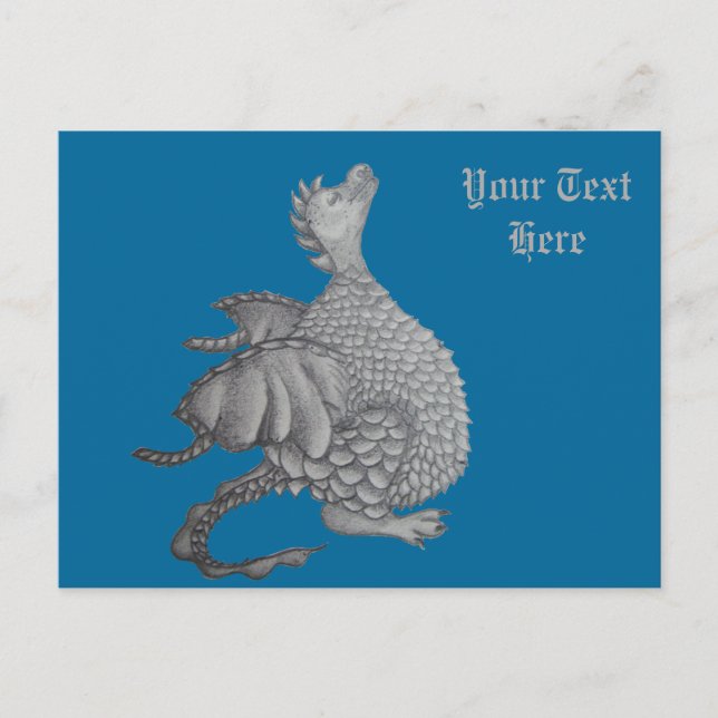 Carte Postale dragon mignon mythique et art créature imaginaire (Devant)