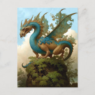Carte Postale Dragon On A Hill Imaginaire Art
