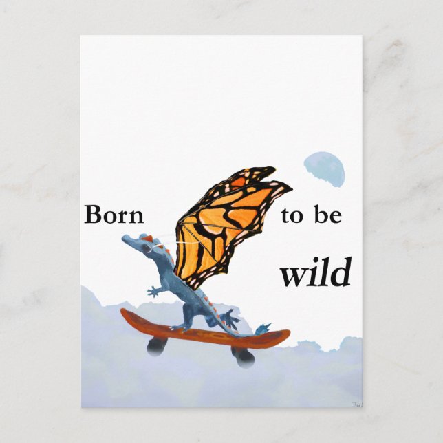 Carte Postale Dragon on Skateboard (Devant)