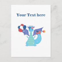 Dragon patriotique avec ballons et drapeau américa