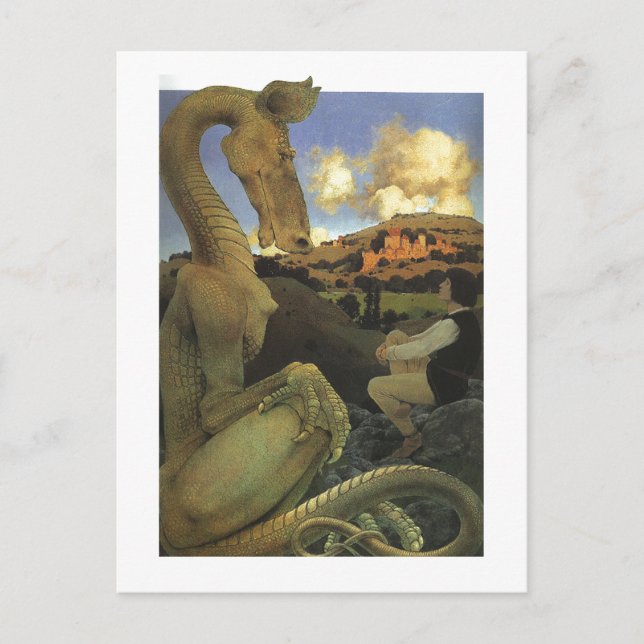 Carte Postale Dragon Reluctant, Maxfield Parrish Fine (Devant)