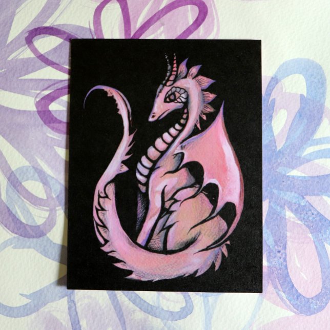 Carte Postale Dragon Rose                                        (Créateur téléchargé)