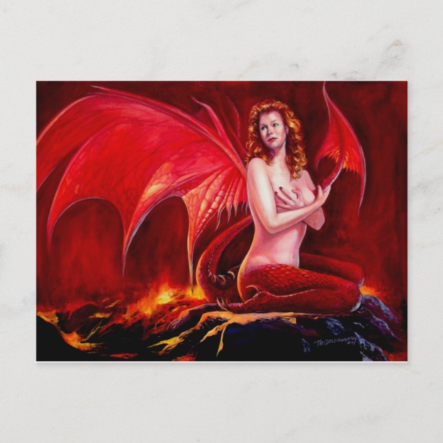 Carte Postale Dragon rouge (Devant)
