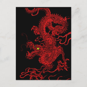 Carte Postale Dragon rouge